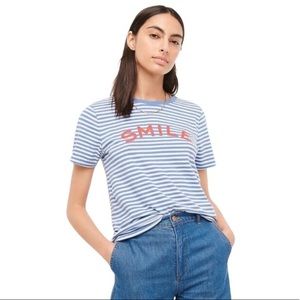 Jcrew striped nautical smile tee shirt